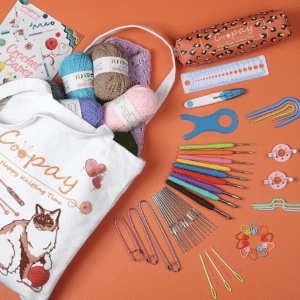 Crochet Kit Beginners Crochet Starter Kit with 15 Colors Yarn, 71PCS Crochet Beginners Set