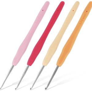 4PCS Crochet Hooks, Small Size Crochet Hooks for Arthritic Hands 4Size, 1.0mm, 1.25mm, 1.5mm, 1.75mm Crochet Needles for Beginners